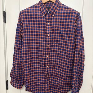 Ralph Lauren Blue and Orange Plaid Shirt